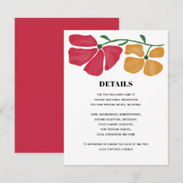 明るいカラフル新しいフローラ結婚の詳細 エンクロージャーカード
