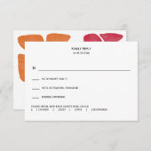 明るいカラフル新しいフローラ結婚 出欠カード (正面/裏面)