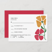 明るいカラフル新しいフローラ結婚 出欠カード (正面/裏面)