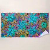 明るいカラフル星 – クール ビーチタオル (正面)