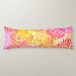 明るいカラフル春の花 ボディピロー