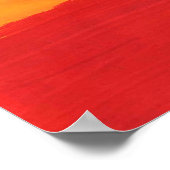 明るいカラフル水の色のハートパターン ポスター (角)