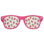 明るいカラフル水の色のフルーツのイチゴ レトロサングラス (正面)