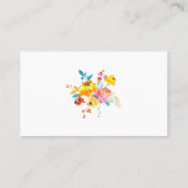 明るいカラフル水カラーフローラ プレイスカード (裏面)