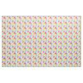 明るいカラフル水彩花の模様 ファブリック (ヤード)