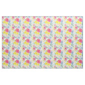 明るいカラフル水彩花の模様 ファブリック (ファットクウォーター)