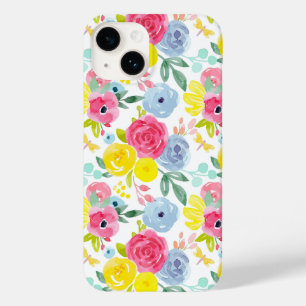 明るいカラフル水彩花の模様 Case-Mate iPhone 14ケース