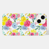 明るいカラフル水彩花の模様 Case-Mate iPhoneケース (裏面 (横))