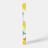 明るいカラフル水彩花の模様 iPhoneケース (左側面)