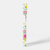 明るいカラフル水彩花の模様 iPhoneケース (右側面)