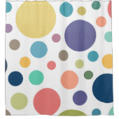 明るいカラフル水玉模様 シャワーカーテン (正面)