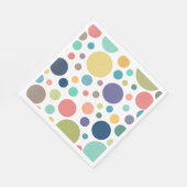 明るいカラフル水玉模様 スタンダードランチョンナプキン (角)