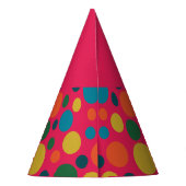 明るいカラフル水玉模様 パーティーハット (裏面)