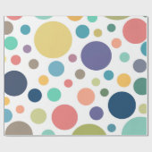 明るいカラフル水玉模様 ラッピングペーパー (フラット)