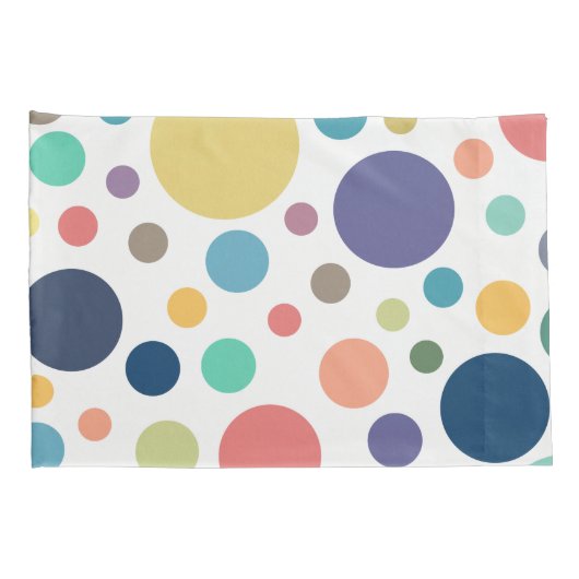 明るいカラフル水玉模様 枕カバー (裏面-右)