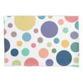 明るいカラフル水玉模様 枕カバー (正面左)