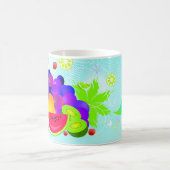 明るいカラフル混合フルーツデザインコーヒーマグカップ コーヒーマグカップ (中央)