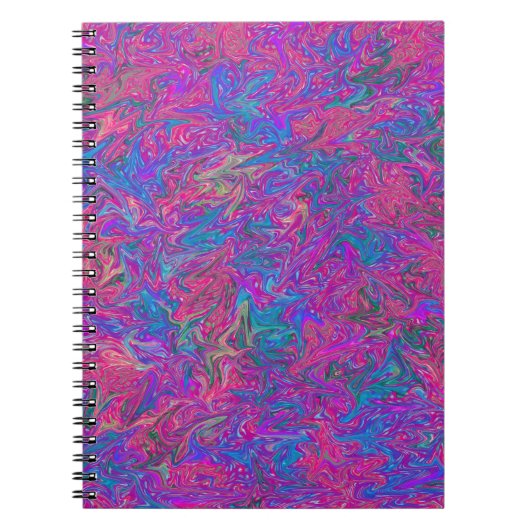 明るいカラフル渦巻き抽象芸術アート ノートブック (正面)