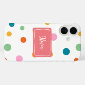 明るいカラフル点パーソナライズされた Case-Mate iPhoneケース (裏面 (横))