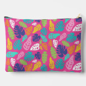 明るいカラフル熱帯の夏葉のパターン アクセサリーポーチ (裏面)