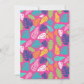明るいカラフル熱帯の夏葉のパターン サンキューカード (裏面)