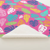 明るいカラフル熱帯の夏葉のパターン シェルパブランケット (3/4)