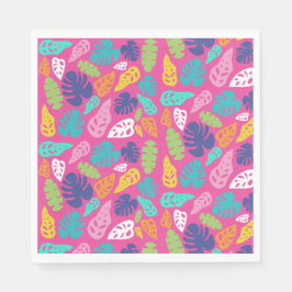 明るいカラフル熱帯の夏葉のパターン スタンダードランチョンナプキン