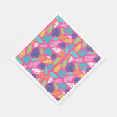 明るいカラフル熱帯の夏葉のパターン スタンダードランチョンナプキン (角)