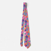 明るいカラフル熱帯の夏葉のパターン ネクタイ (裏面)