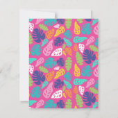 明るいカラフル熱帯の夏葉のパターン ノートカード (裏面)
