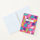 明るいカラフル熱帯の夏葉のパターン ノートブック (内部)