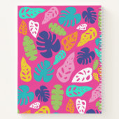 明るいカラフル熱帯の夏葉のパターン ノートブック (裏面)