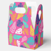 明るいカラフル熱帯の夏葉のパターン フェイバーボックス (オープン)