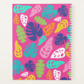 明るいカラフル熱帯の夏葉のパターン プランナー手帳 (裏面)
