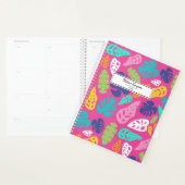 明るいカラフル熱帯の夏葉のパターン プランナー手帳 (ディスプレー)