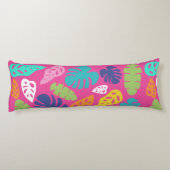 明るいカラフル熱帯の夏葉のパターン ボディピロー (裏面)