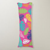明るいカラフル熱帯の夏葉のパターン ボディピロー (正面縦)