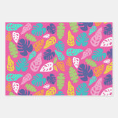 明るいカラフル熱帯の夏葉のパターン ラッピングペーパーシート (正面)