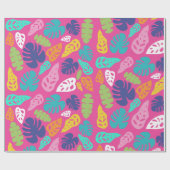 明るいカラフル熱帯の夏葉のパターン ラッピングペーパー (フラット)