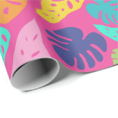 明るいカラフル熱帯の夏葉のパターン ラッピングペーパー (ロールコーナー)