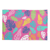 明るいカラフル熱帯の夏葉のパターン 枕カバー (裏面-左)