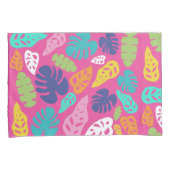 明るいカラフル熱帯の夏葉のパターン 枕カバー (正面右)