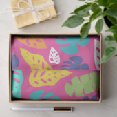 明るいカラフル熱帯の夏葉のパターン 薄葉紙 (ギフト)