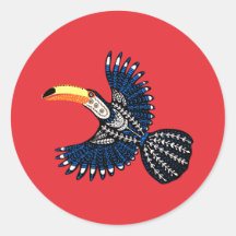 明るいカラフル熱帯ジャングルトゥーカンバード