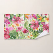 明るいカラフル熱帯フローラボ葉タニカル バスタオルセット (ハンドタオル)