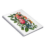 明るいカラフル牡丹絵を描蝶 ノートブック (右側)