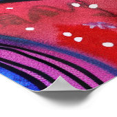 明るいカラフル猫サイケデリックの壁プリントポスター ポスター (角)