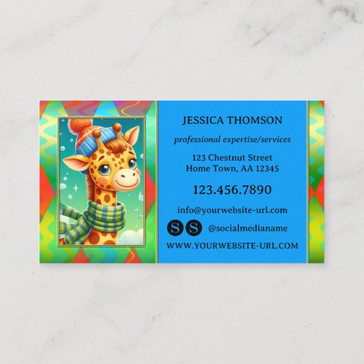 明るいカラフル目を引く名刺 名刺 (裏面)