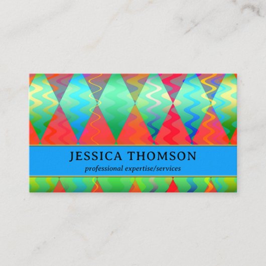 明るいカラフル目を引く名刺 名刺 (正面)