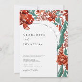 明るいカラフル秋のフローラ結婚 招待状 (正面)